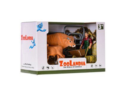 ZooLandia Farmář s býkem a telátkem