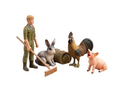 Farmář, kohout, selátko a doplňky - ZooLandia