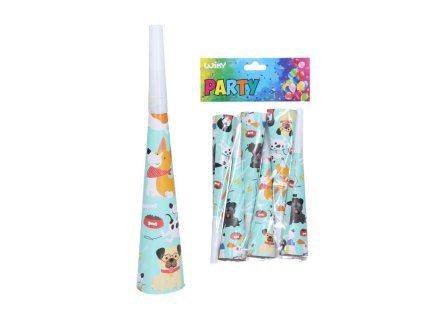 Párty trumpetka Psi 6 ks, 20 cm