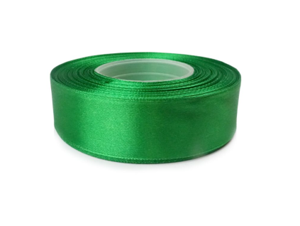 Stuha saténová 2,7 m x 2,5 cm, zelená