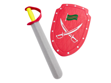 Meč se štítem pěnový, červený