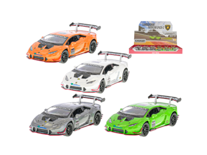 Kinsmart Lamborghini Huracan LP620-2 1:36 12cm kov zpětný chod 4barvy