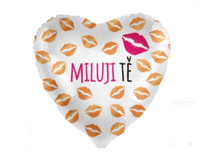 Fóliový balónek srdce 43 cm MILUJI TĚ
