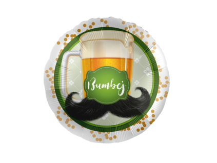 Fóliový balónek kulatý Pivo "Bumbej" 43 cm