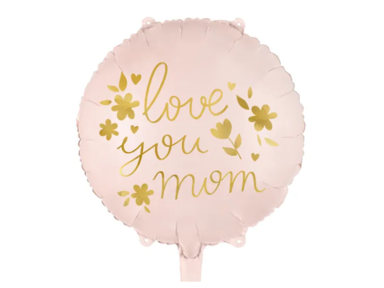 Fóliový balónek kulatý Love you mom 45 cm