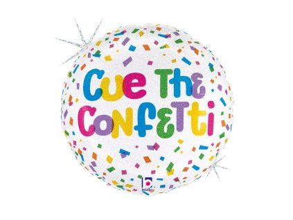 Fóliový balónek kulatý Happy Birthday / Cue The Confetti  46 cm