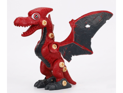 Dinosaurus šroubovací červený Pterodaktylus, 27 dílků