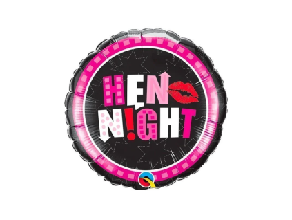 Fóliový balónek kulatý HEN N!GHT 46 cm