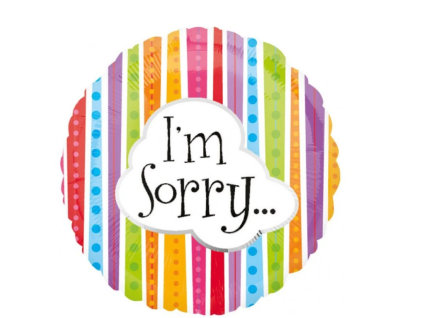 Fóliový balónek kulatý I´m Sorry 43 cm
