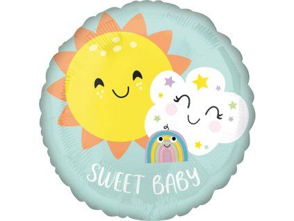 Fóliový balónek kulatý Sweet Baby 43 cm