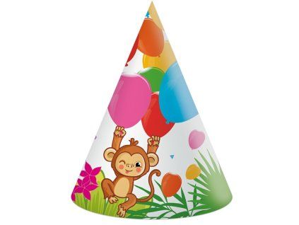 Party čepičky Zvířátka v džungli 6 ks