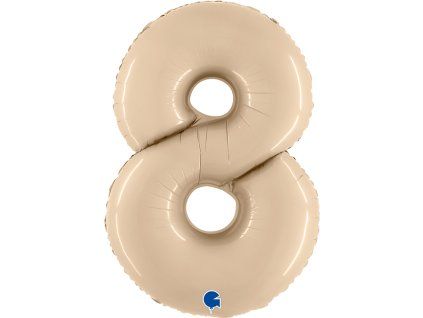 Fóliový balónek 102 cm číslo 8 krémový