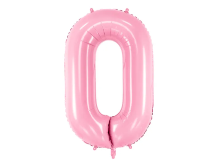 Fóliový balónek 86 cm číslo 0 růžový