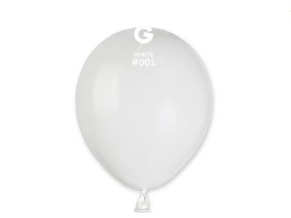 Kulaté latexové balónky 13 cm Bílé 100ks #001