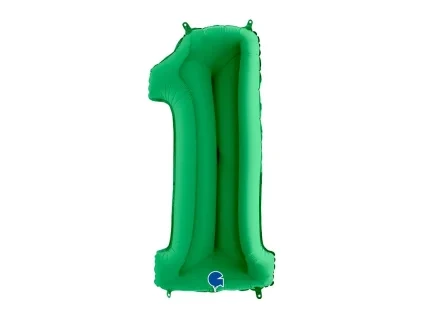 Fóliový balónek číslice 1 - zelený - 102 cm