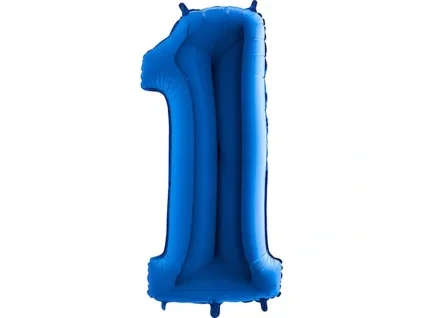 vyr 15403 001B Number 1 Blue foliova cislice 1 tmave modra 102cm