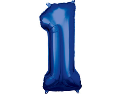 Balónek fóliový 86 cm číslice 1