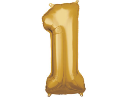 Balónek fóliový 86 cm číslice 1