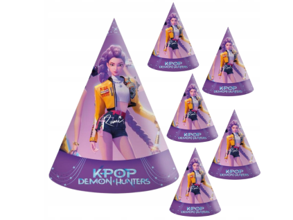 Party čepičky K-Pop: Lovkyně démonů 6 ks