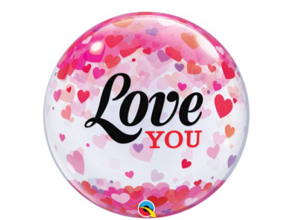 Balónková bublina Love you 56cm