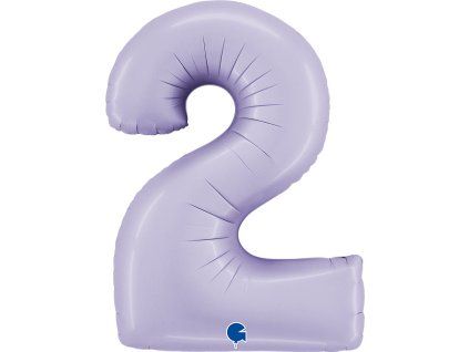 Fóliový balónek číslice 2 - fialový - 102 cm