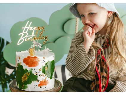 Zápich do dortu  Happy Birthday, zlatý