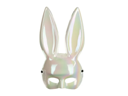Karnevalová maska Králík Bunny, perleťová bílá