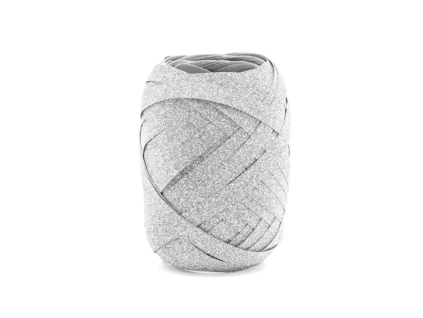 Dárková stuha stříbrná třpytivá 0,5 cm x 10 m