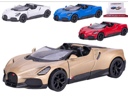 Kinsmart Bugatti Mistral 13cm 1:36 kov zpětný chod