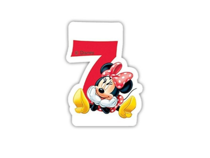 Svíčka dortová Minnie číslo 7 červená