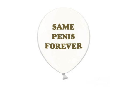 Kulaté latexové balónky 30 cm průhledné Same Penis For Ever, 6 ks