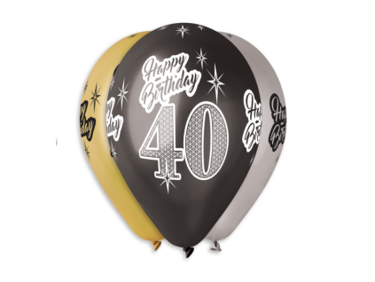 Kulaté latexové balónky 30 cm číslo 40 mix barev 5 ks