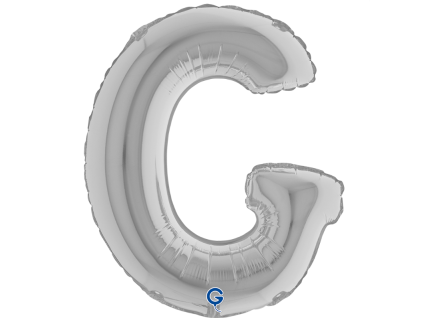 Fóliový balónek písmeno G - stříbrné - 36 cm