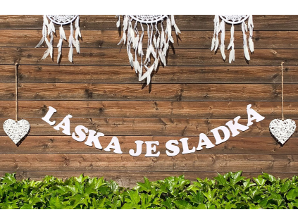 Girlanda - Láska je sladká - perleťový papír