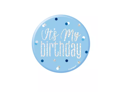 Placka It´s My Birthday - modrá