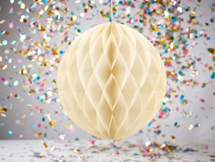 Papírová dekorační koule Honeycomb bílá 30 cm