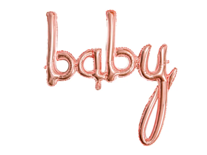 Fóliové balónky slovo - baby - 73 x 75 cm - rose gold