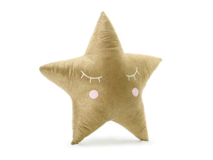 Polštář zlatá hvězda Little Star 42 x 40 cm