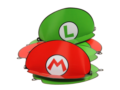 Party kšiltovky Super Mario - 8 ks