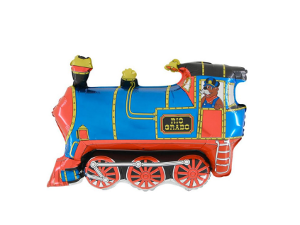 Fóliový balónek s tyčkou - Lokomotiva - 36 cm
