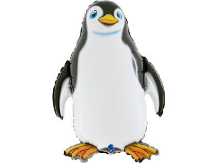 Fóliový balónek s tyčkou - Tučňák - 35 cm