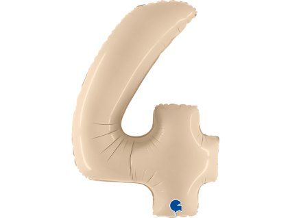 Fóliový balónek číslice 4 - krémový - 102 cm