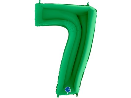 Fóliový balónek číslice 7 - zelený - 102 cm