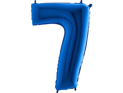 Fóliový balónek číslice 7 - modrý - 102 cm
