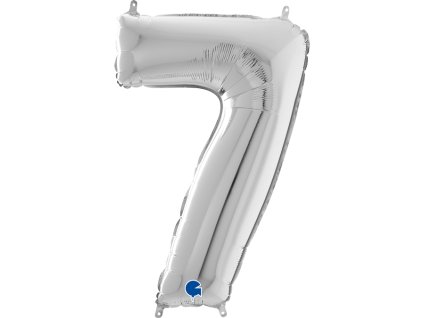 Fóliový balónek číslice 7 - stříbrný - 102 cm
