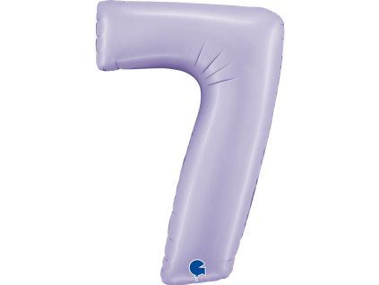 Fóliový balónek číslice 7 - pastelově fialový - 102 cm