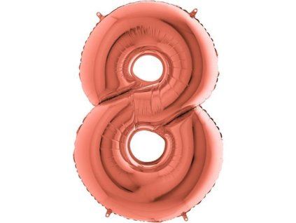 Fóliový balónek číslice 8 - rose gold - 102 cm