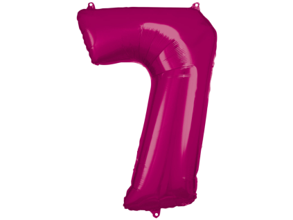 Fóliový balónek číslice 7 - růžový - 86 cm