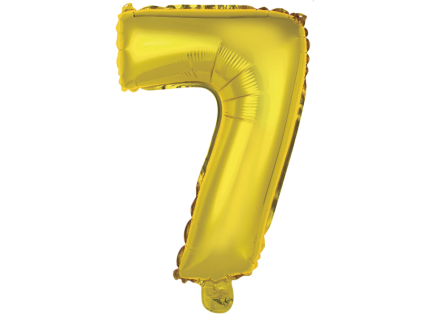 Fóliový balónek číslice 7 - zlatý - 40 cm