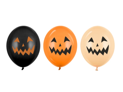 Kulaté latexové balónky 30 cm - Dýně mix Halloween - 50 ks